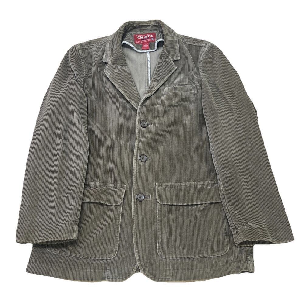 Vintage Chaps Denim Corduroy Blazer Jacket Brown Men’s Medium Preppy Academia